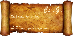 Csikai Gábor névjegykártya